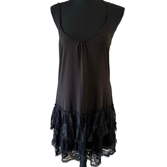 Lady Noize Dresses & Skirts - Lady Noize - Spaghetti Strap Slip Dress with Lace Ruffle - Large
